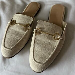 Primark Beige Loafers with Gold Detail